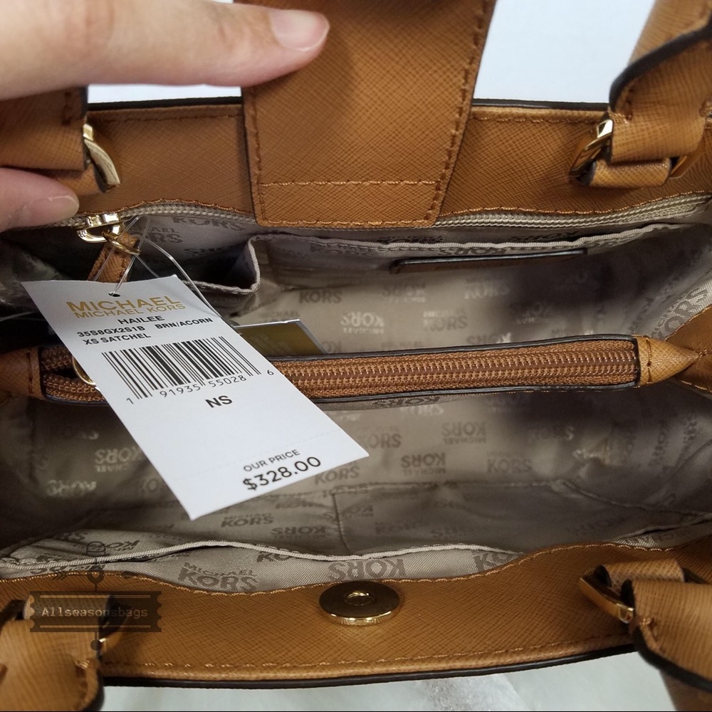 Michael Kors Mk Xs Hailee Brown Satchel crossbody - Picture 6 of 8